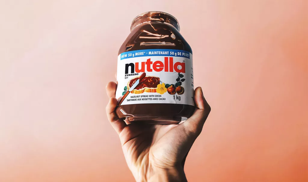 Image of Jar of Nutella in right hand up
